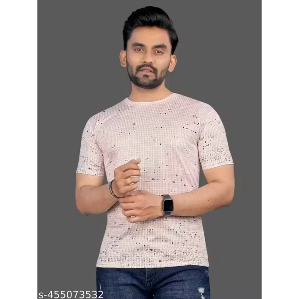 Men Cotton Light Pink T Shirts