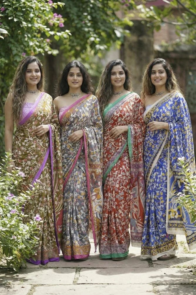 beautiful Bagru Block Print Cotton mulmul sarees with blouse