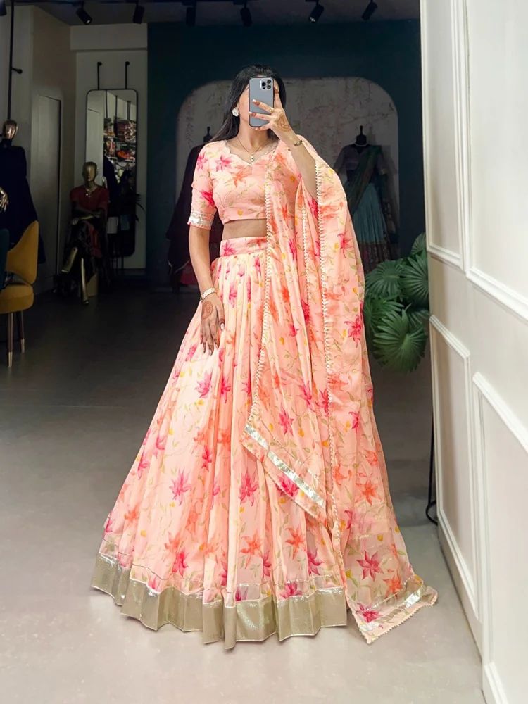 TRENDY CULTURE'S  Tabby Silk Floral Lehenga Choli