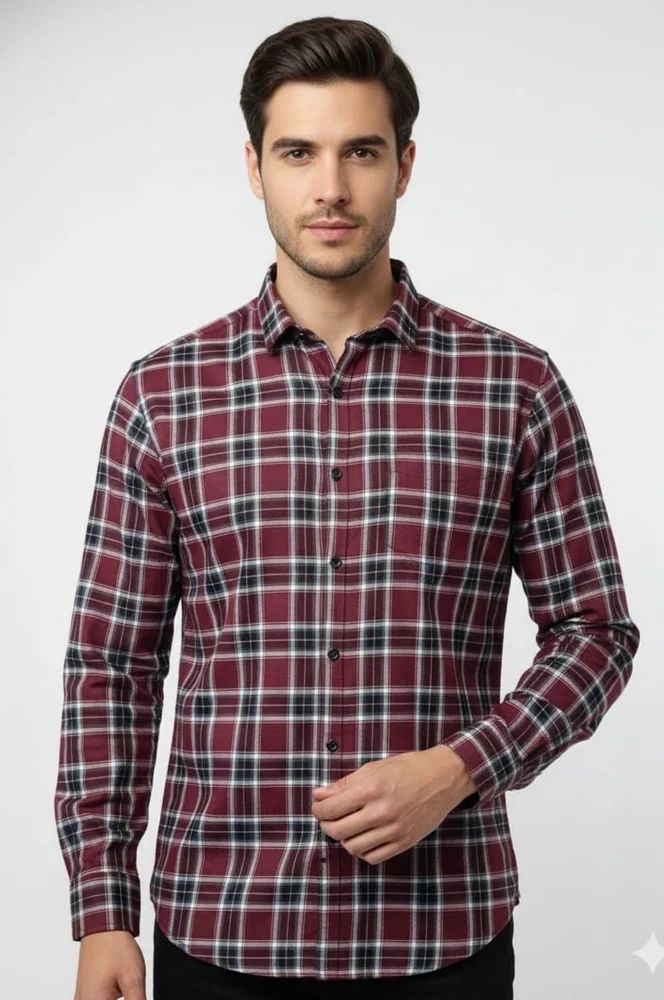 Men Cotton Check Shirt