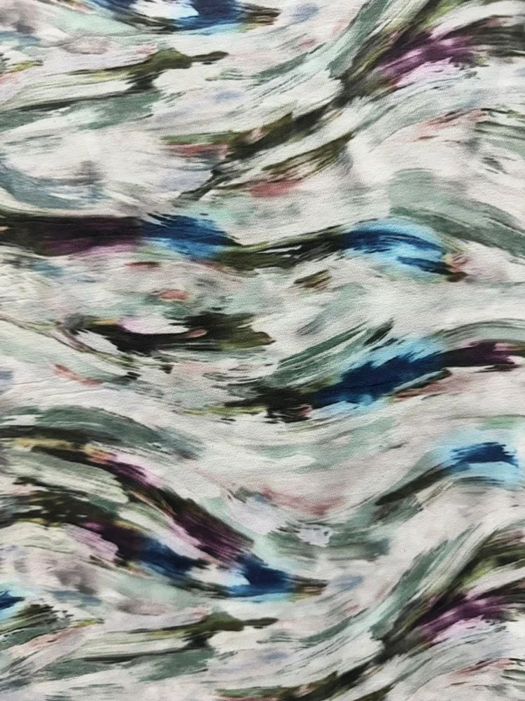 Abstract Looper Knitted Digital Printed Fabric