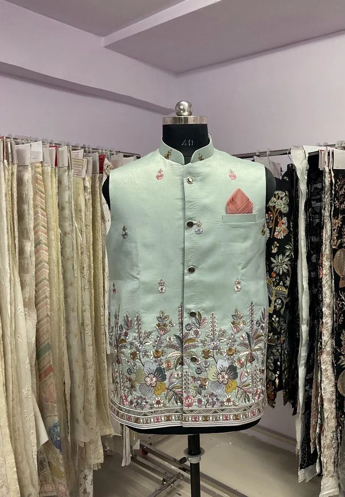 Exquisite Embroidery Sherwani Fabric