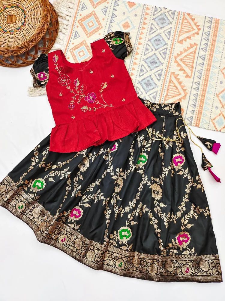 Banarasi Silk Kids Lehenga
