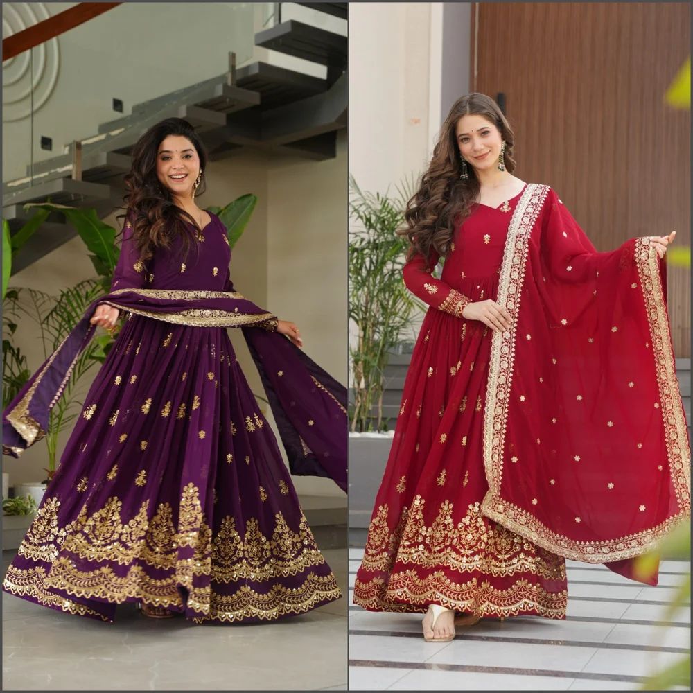 premium designer gown with dupatta