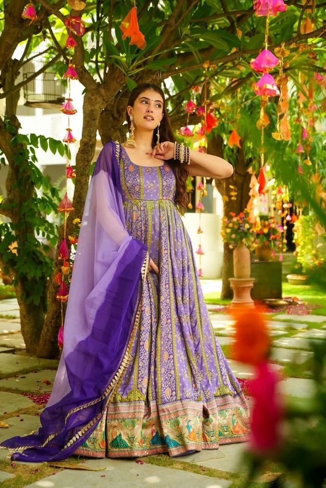 Fancy Designer Long Anarkali Gown with dupatta