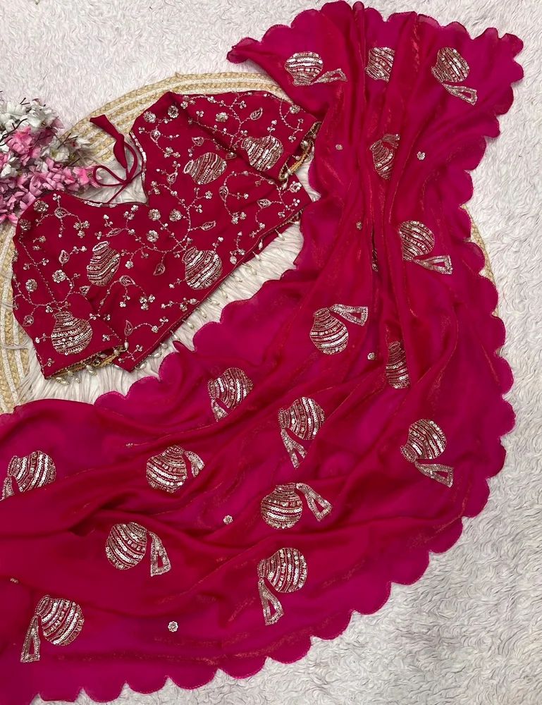 FANDY SATTIN KHATLI BRITS WORK WITH ARCO BODAR SAREE