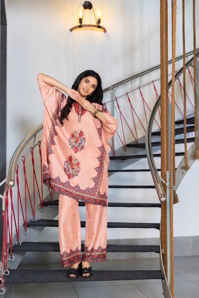 Peach Passion Kaftan Set