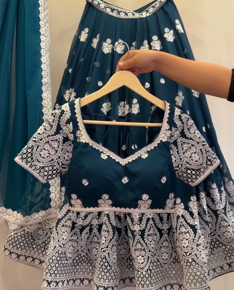 Premium Faux Georgette Designer Lehenga Set
