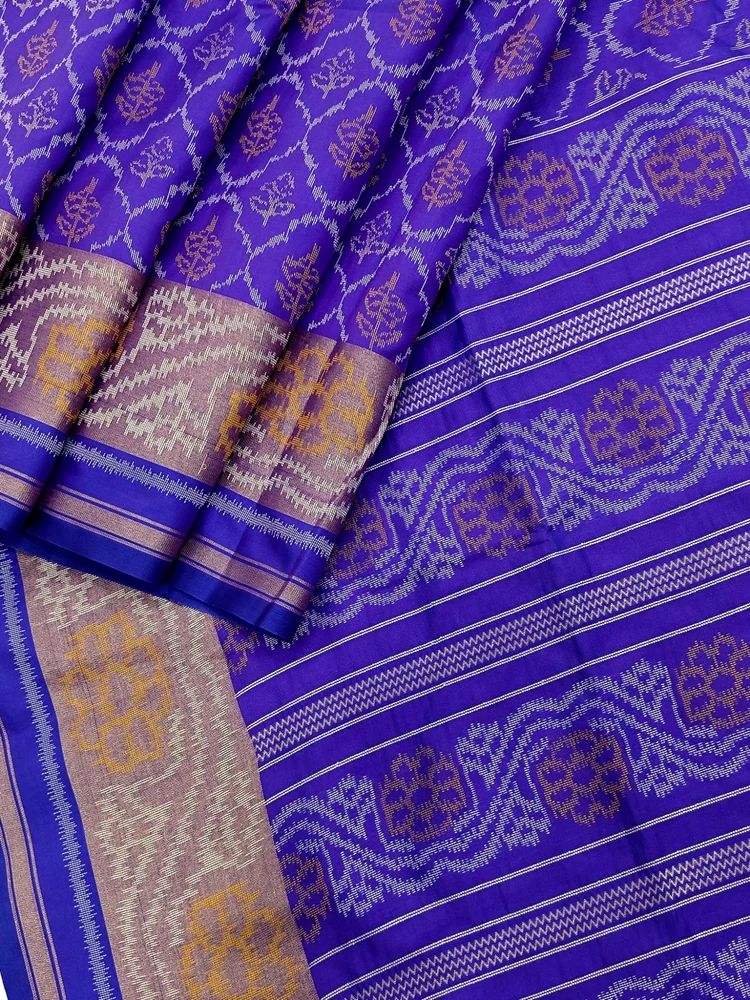Soft Pure Rojkoti silk saree with all over ikkat weaving pattern