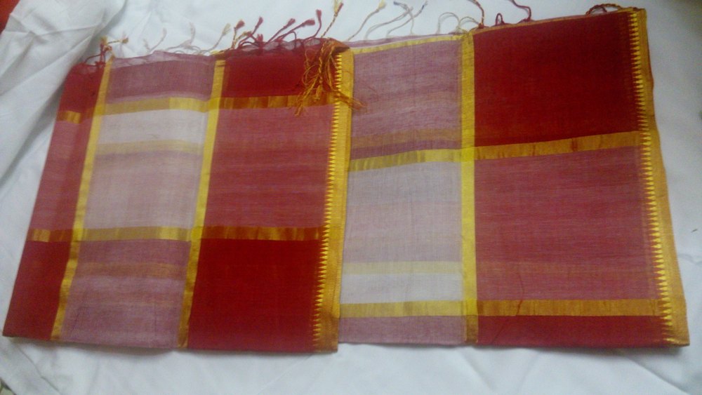 Designer Cotton Checks Saree