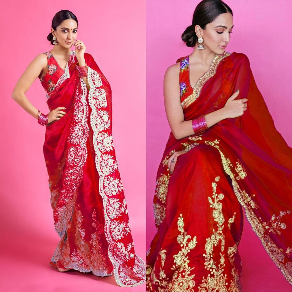 Designer Organza Embroidery Saree