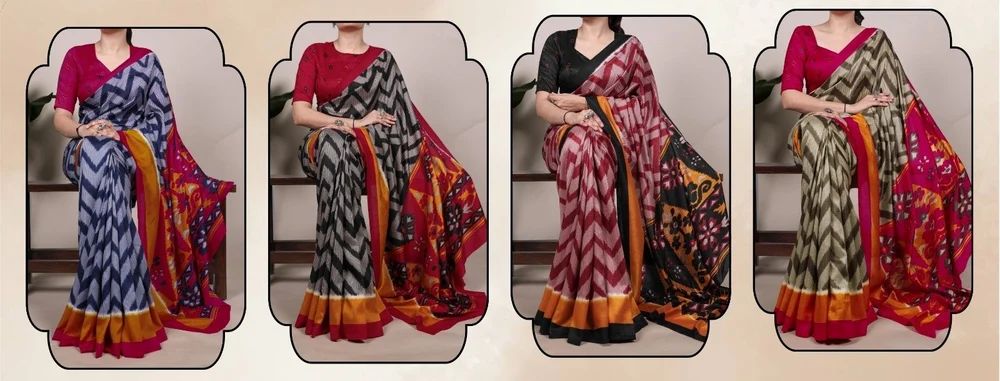 Pure Tussar Silk printed Saree