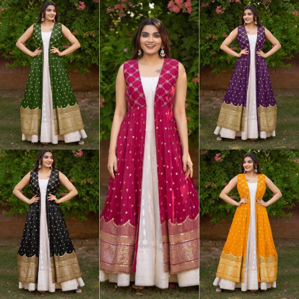 Georget Sequence Work Gown