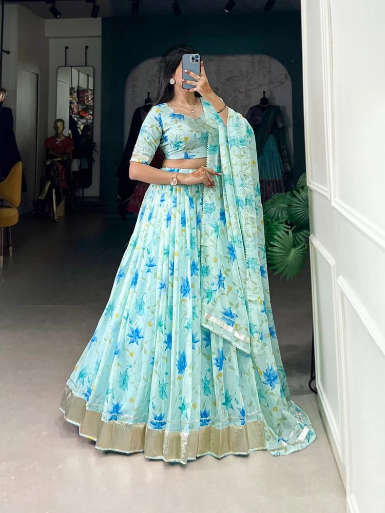 TRENDY CULTURE'S  Tabby Silk Floral Lehenga Choli