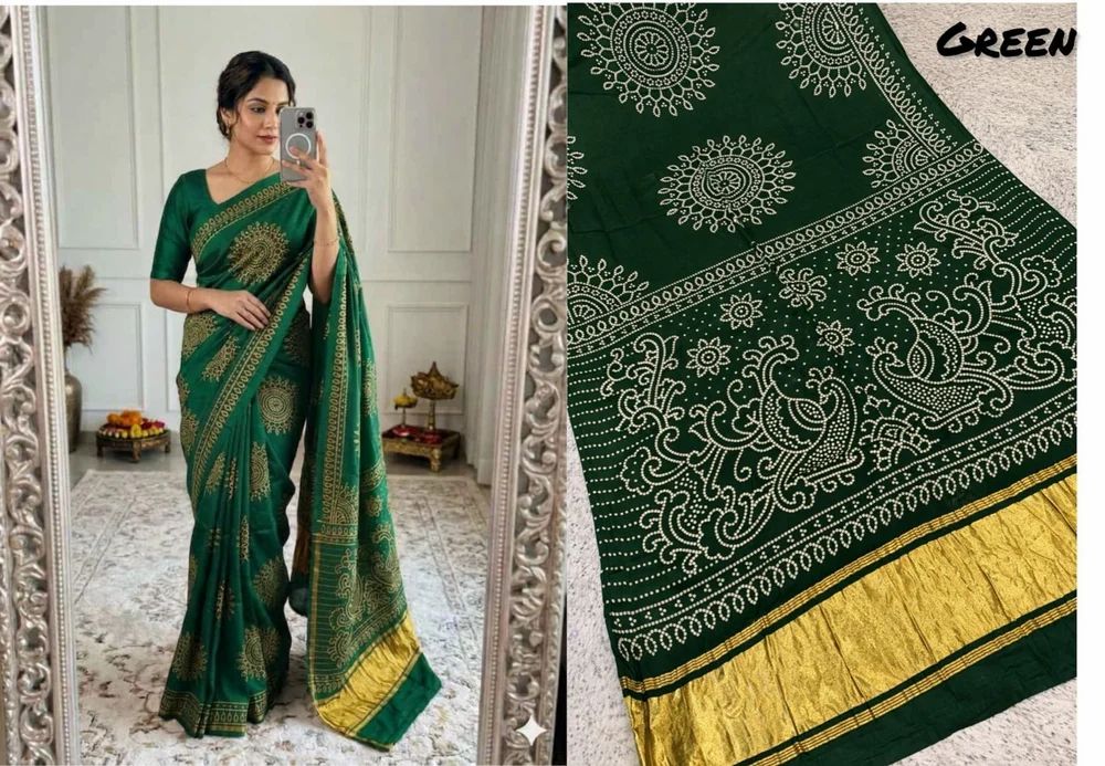 Gaji Silk Bandhani Saree