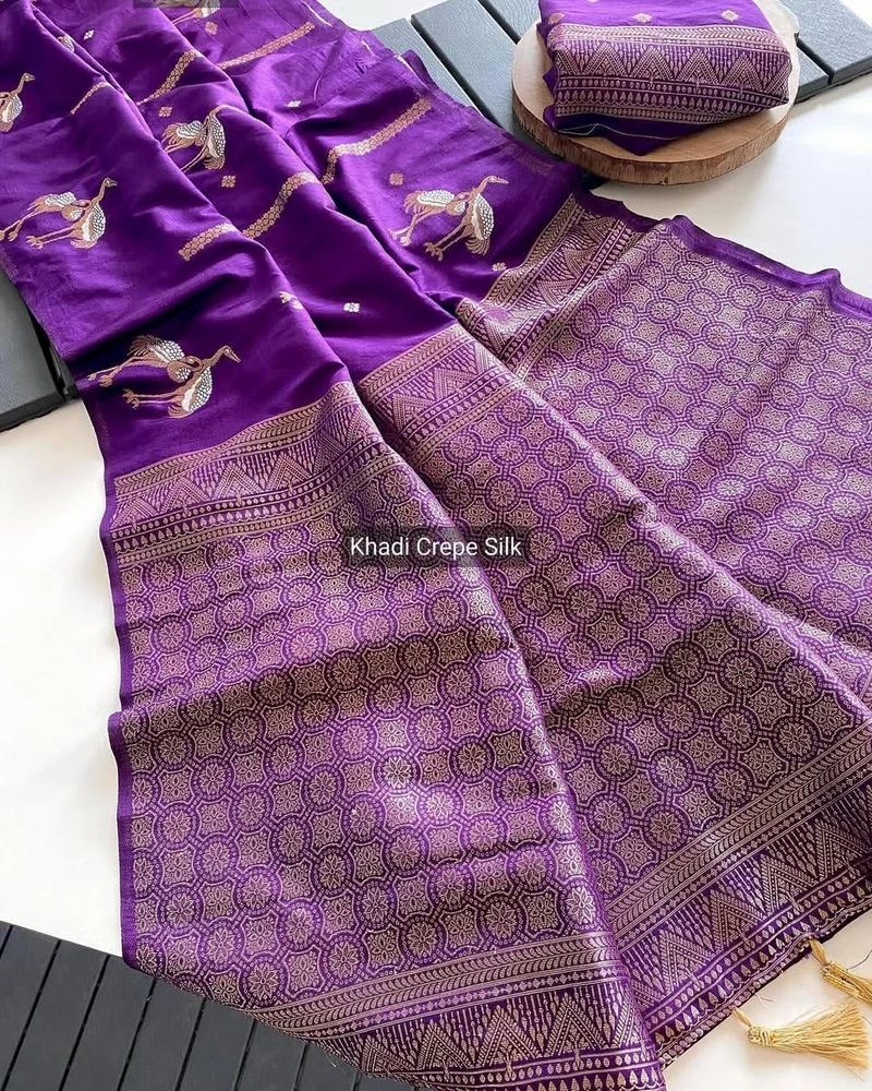 BANARASI SILK BORDER WITH HAND DYED SAREE AT WHOLESALE PRICE