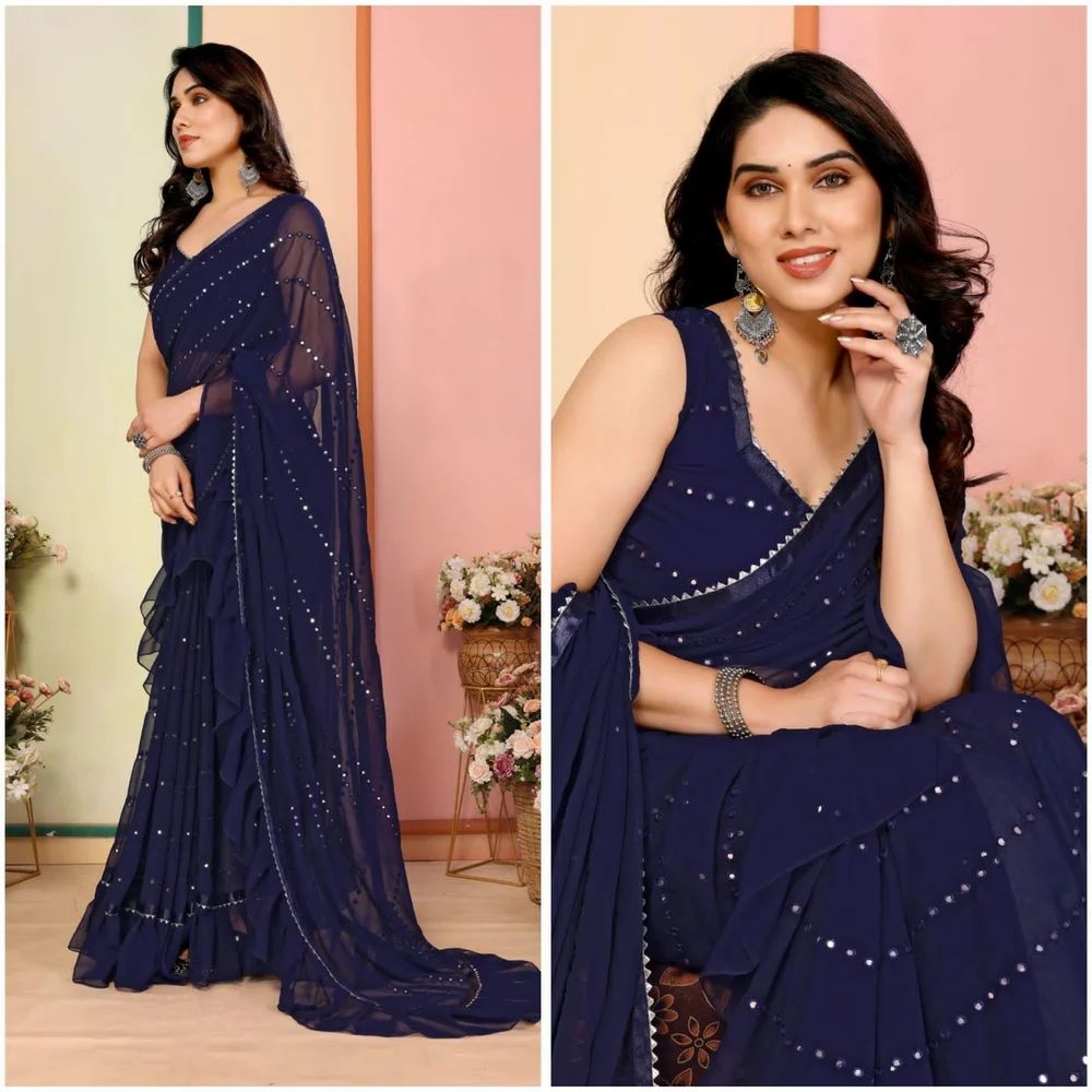 Bollywood Designer Ruffle Sarees