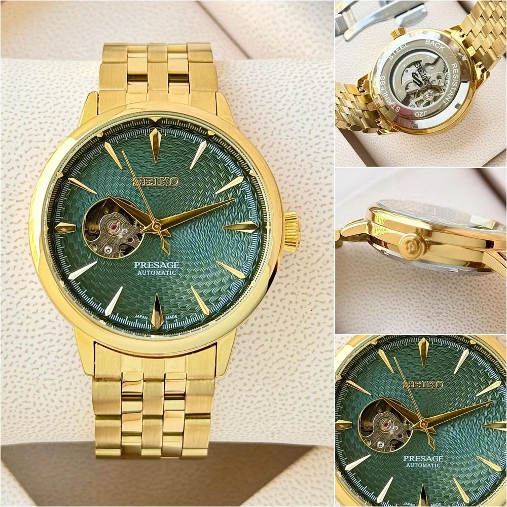 Seiko Presage Automatic Gold & Green