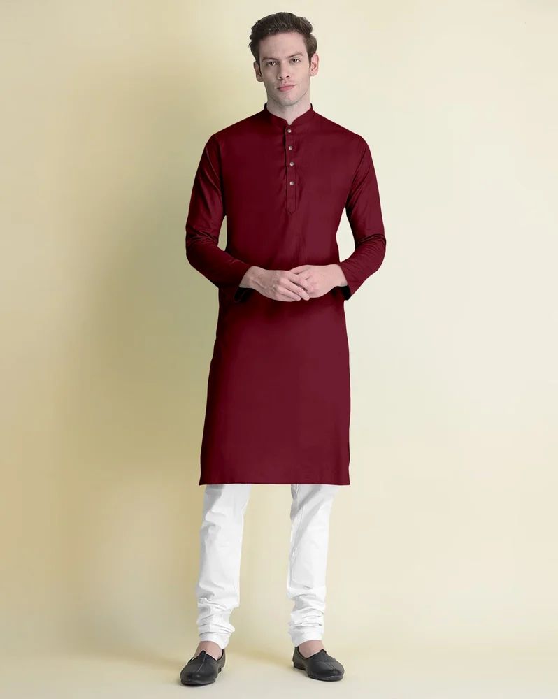 Men's Cotton Solid Kurta