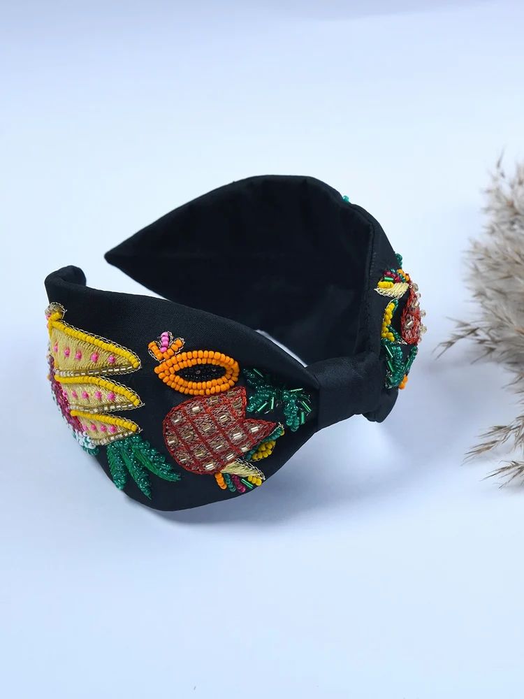 Embroidered Beaded Hairband