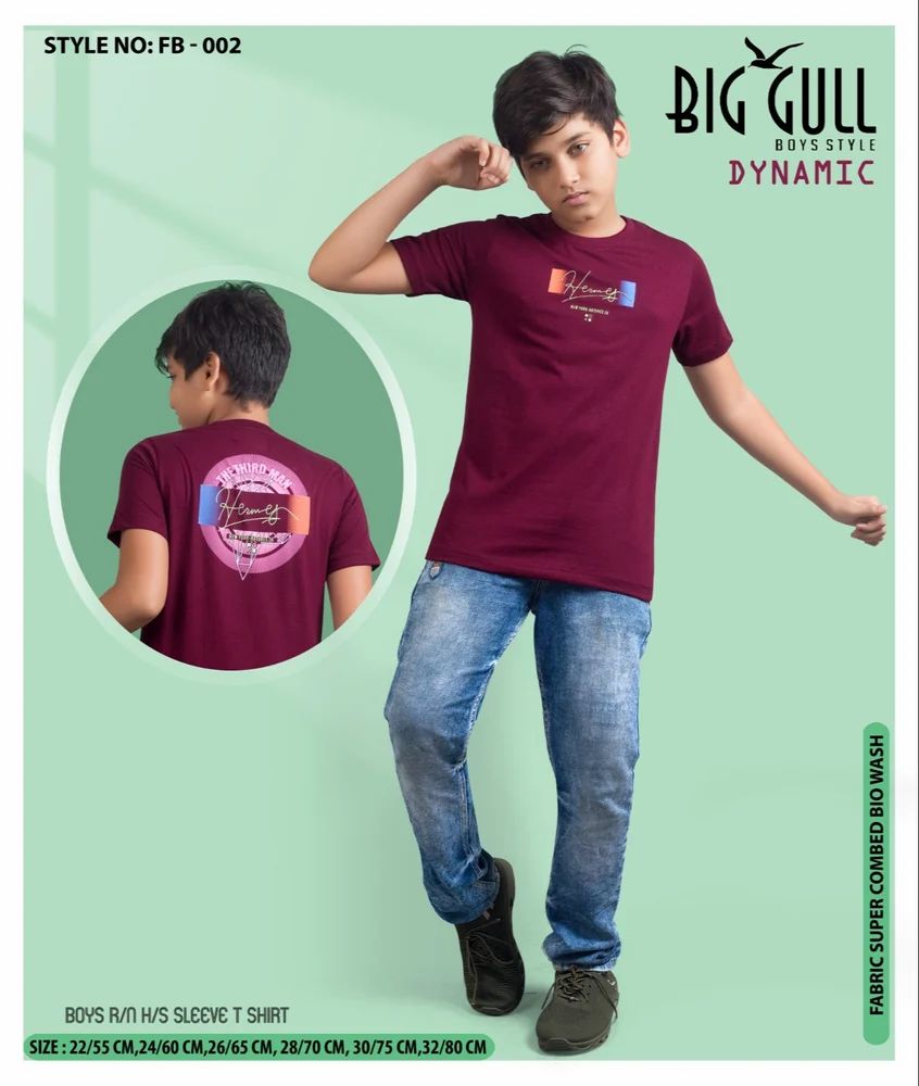 Big Gull Boys Round Neck T Shirts, Age Group: 4-16 Yrs