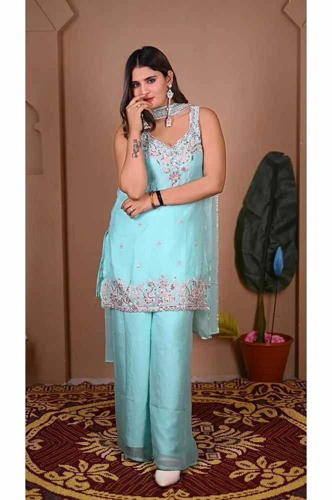 Firozi Women Palazzo Suit Set