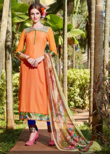 Cotton Lawn With Embroidery Semi Stitched Suits D No 5
