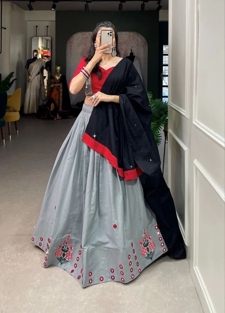 Grey Navratri Lehenga Choli Collection
