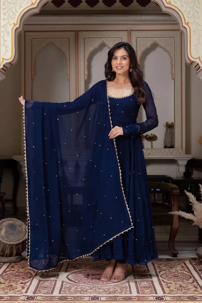 Premium Ladies Designer Georgette Gown Suit