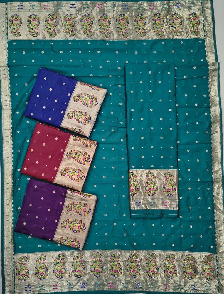 Paithani Silk Jacquard Butti Unstitched Salwar Suit