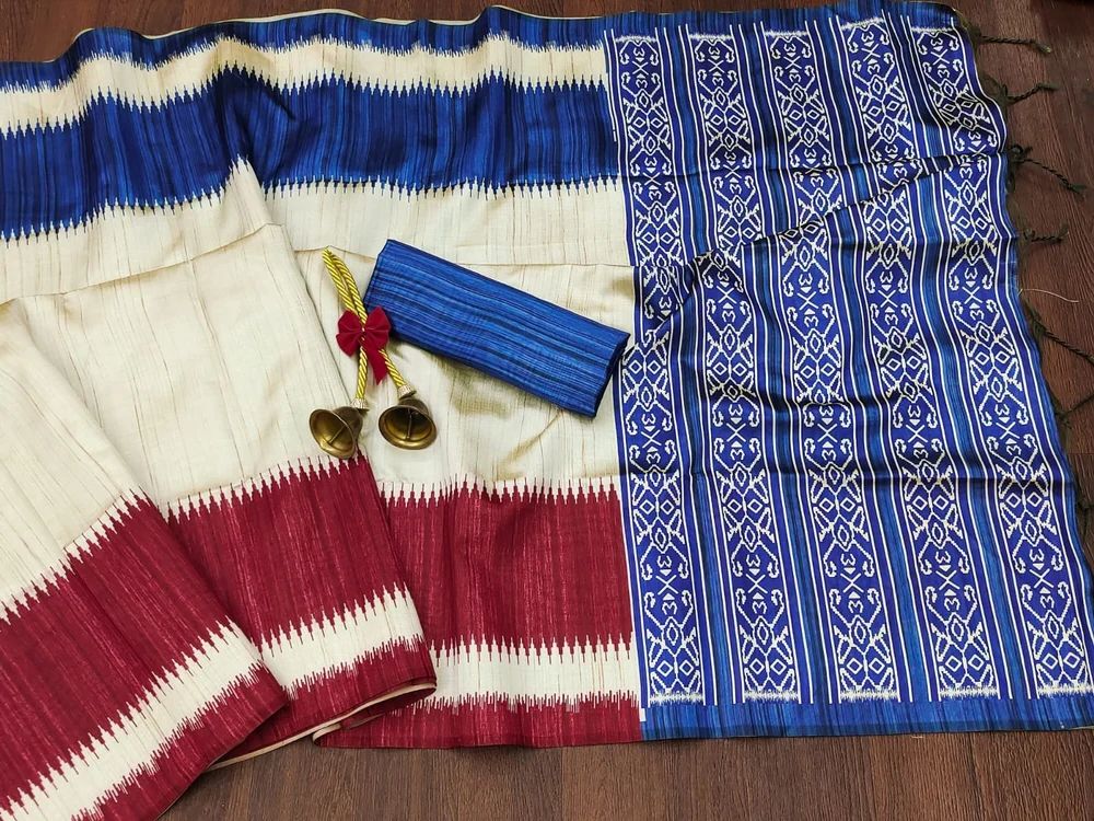 Tussar Silk Temple Border Saree