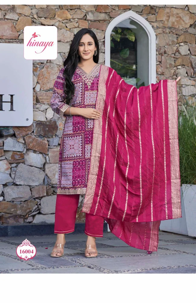 Hinaya Resham Vol 16 Kurti Pant With Dupatta Collection