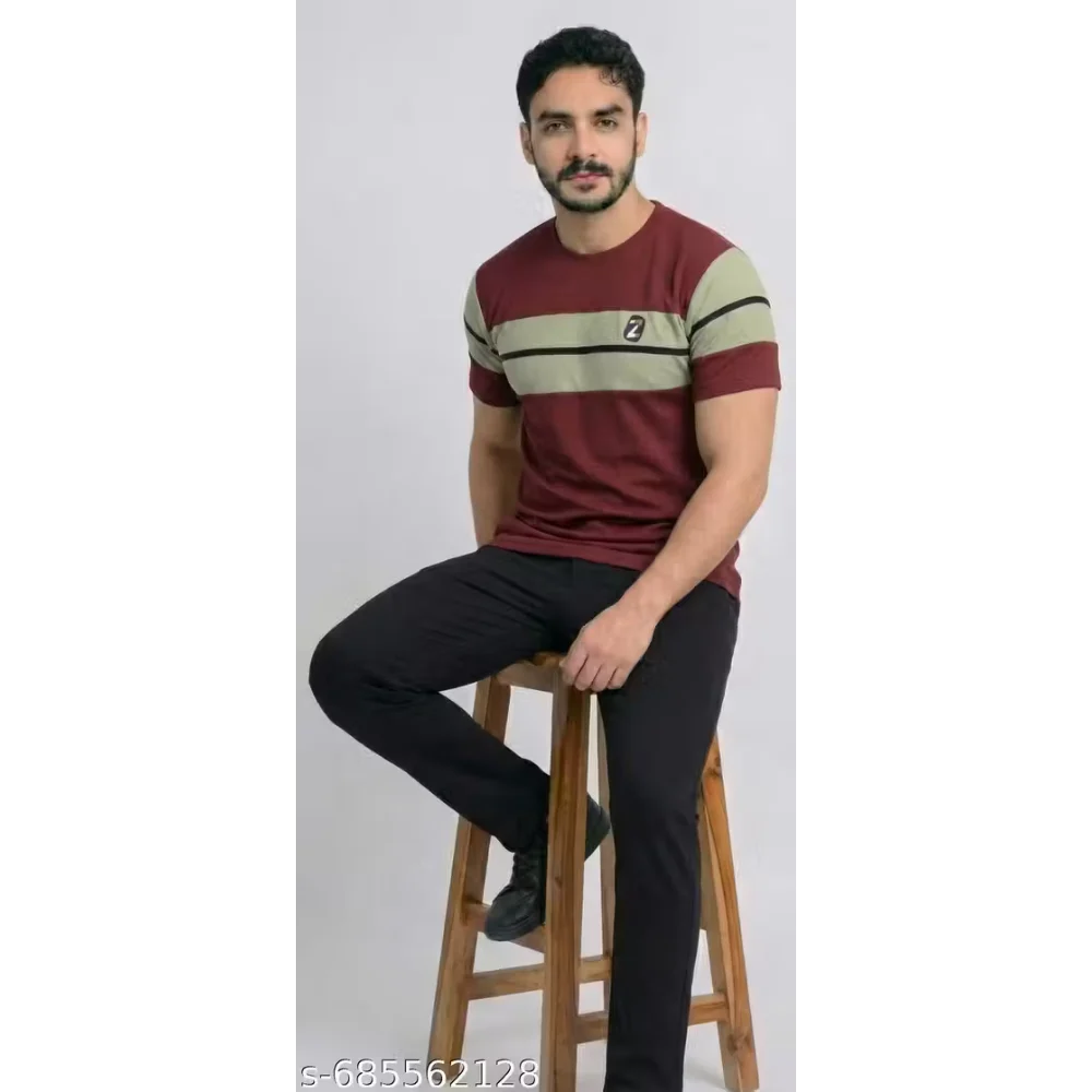 Men Lycra Maroon T Shirts