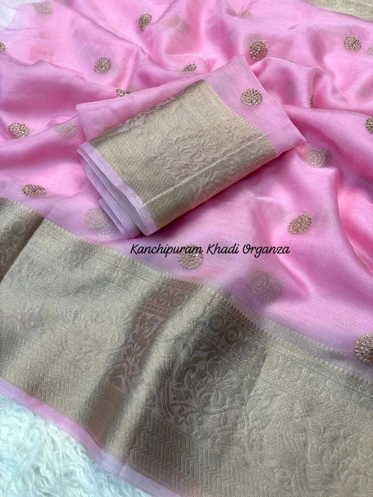 Kanchipuram khadi organza saree