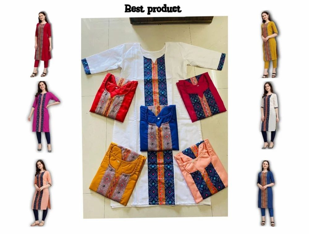 Straight Malaysian Designer Kurti, Cotton