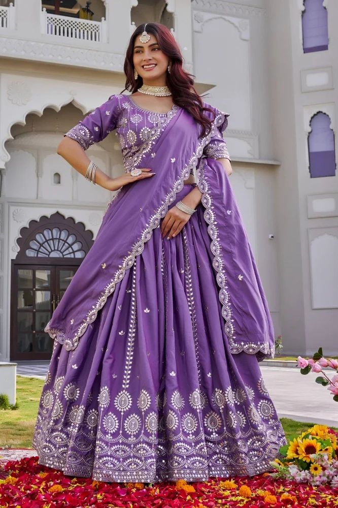 TRENDY CULTURE'S Designer Crepe Silk Lehenga Choli with Rich Sequin Embroidery