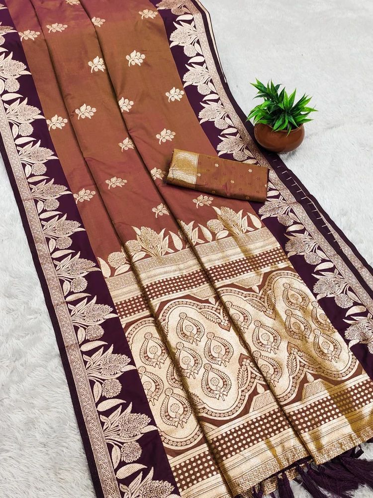 SOFT SILK RICH BANARASI ZARI WEAVES DESIGN SAREE AT WHOLESALE PRICE