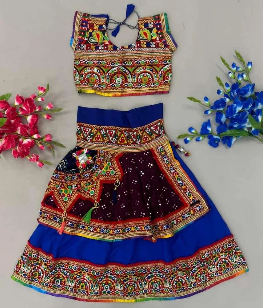 navratri traditional double layered lehnga
