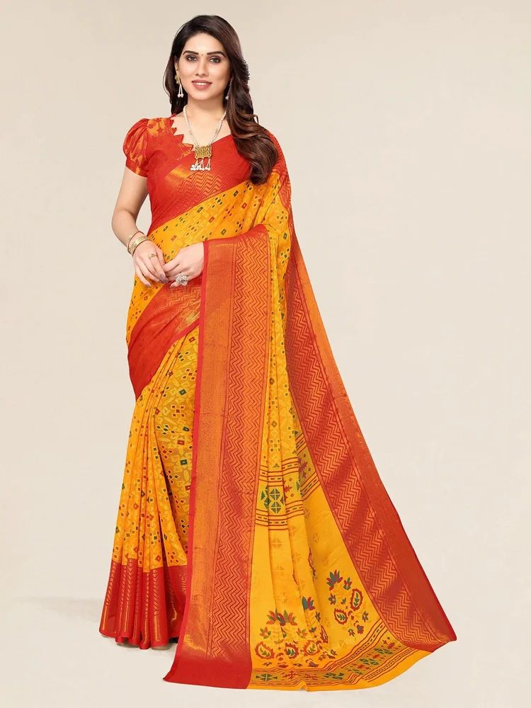 Leeza Store Toned Ethnic Motifs Bhagalpuri Brasso Saree