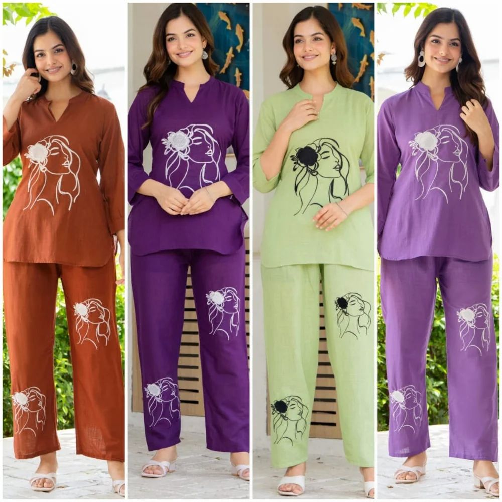exclusive Embroidery Work plazzo cord set