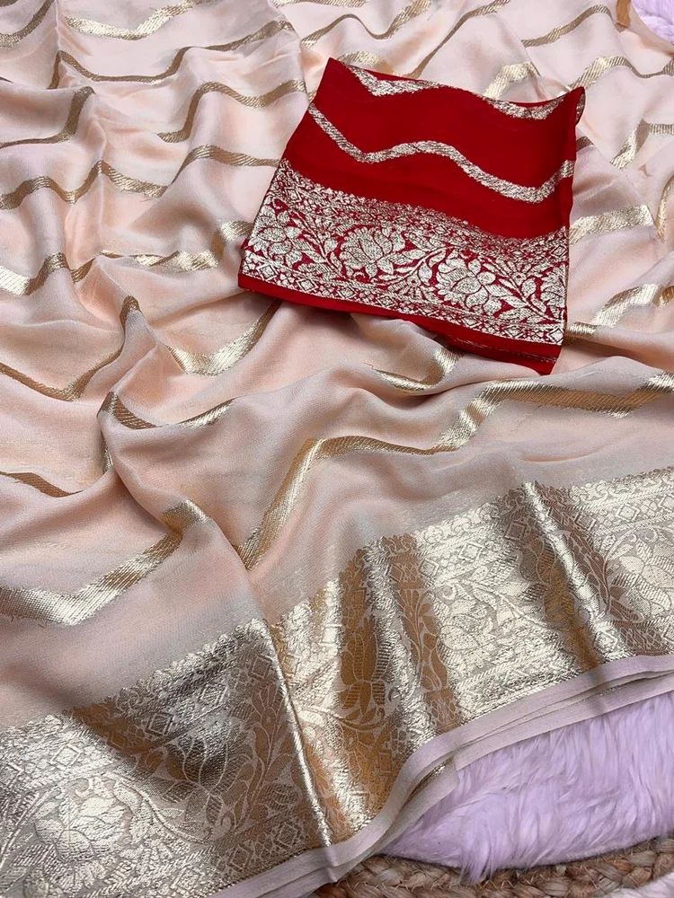 SOFT VISCOSE WEAVING GEORGETTE SAREE AT WHOLESALE PRICE
