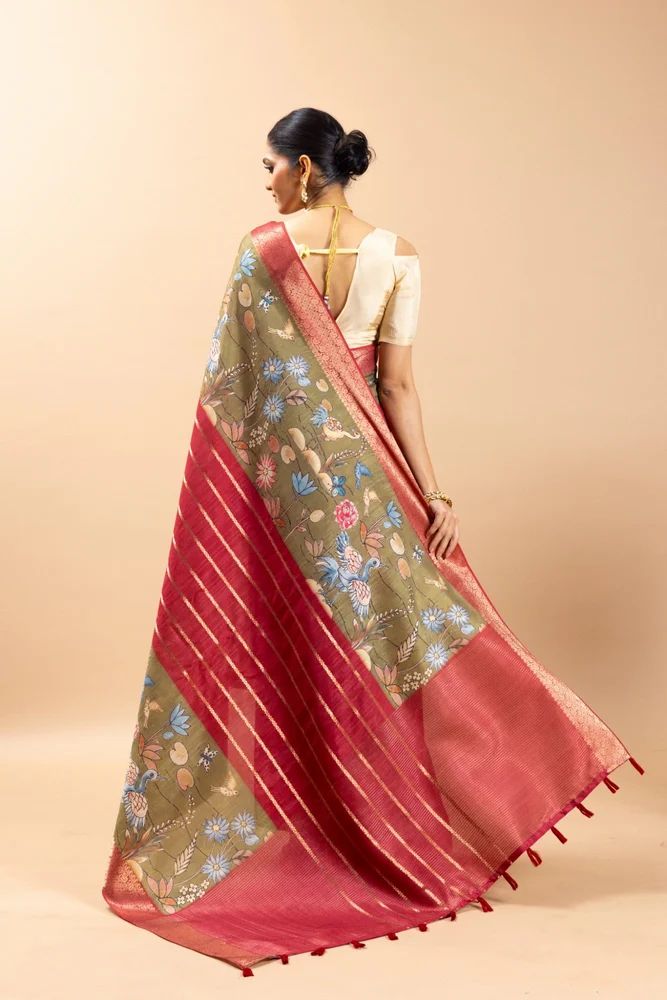 Pakshi Leela Jacquard Silk Saree