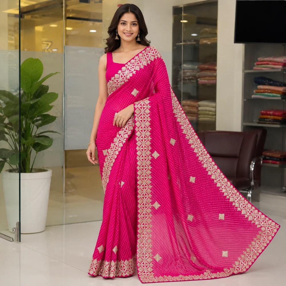 Georgette fancy mothra Saree