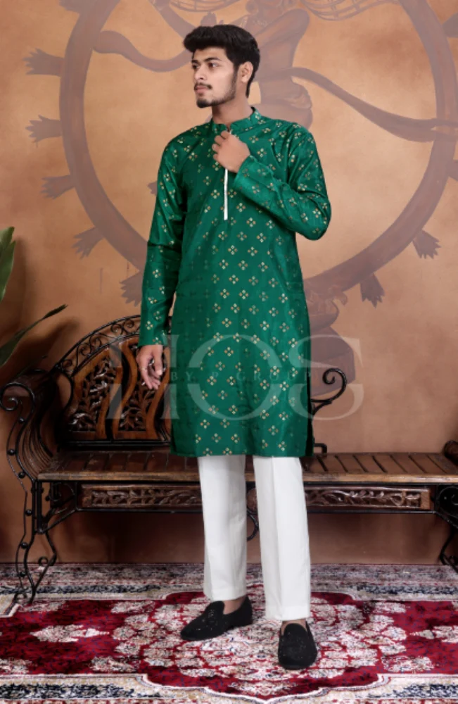 Bandhani Men Roman Silk Kurta