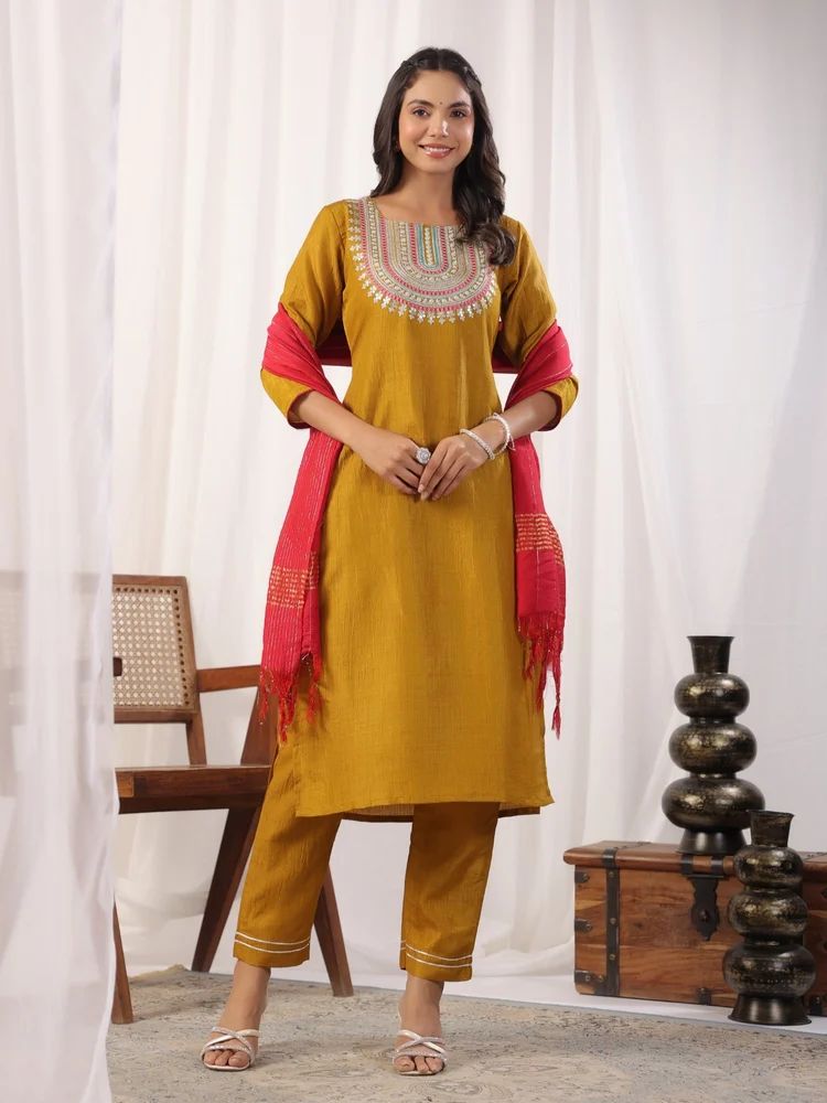 Silk Kurti Pant Set