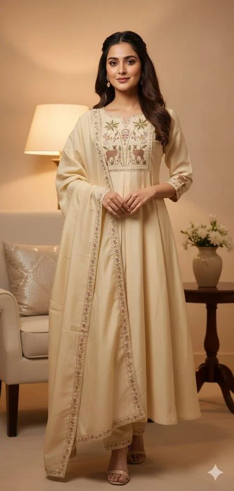 roman silk kurti with pant and dupatta