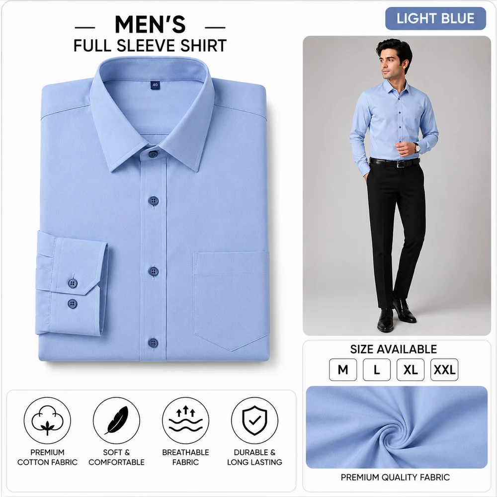 Men Plain Cotton Shirt