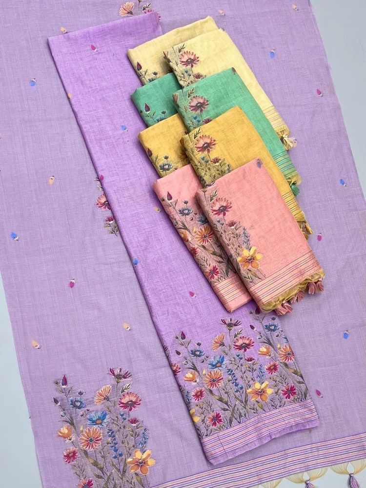 MUGA COTTON UNSTICHED SUIT
