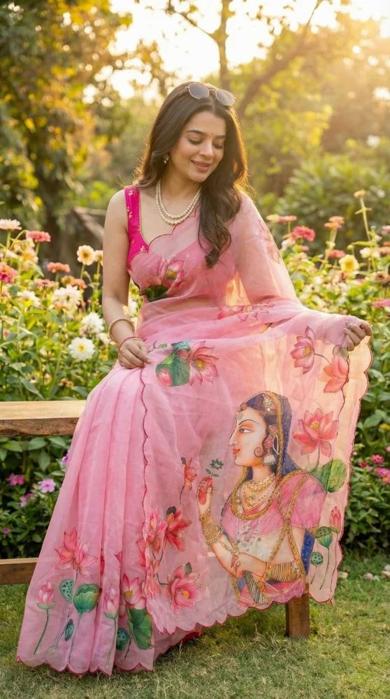 Georgetter Hand Work Saree