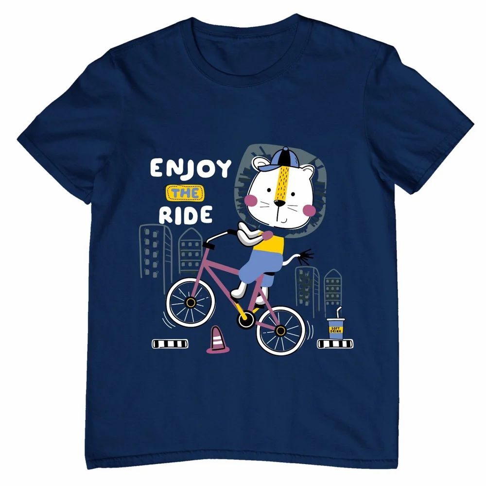 Navy Blue  Boys Cotton T Shirt
